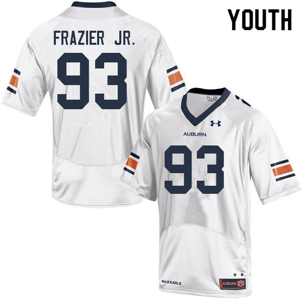 Youth #93 Joe Frazier Jr. Auburn Tigers College Football Jerseys Sale-White